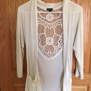 DNA Couture Lace Back Cardigan - Size Small